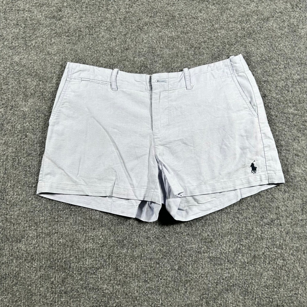 Polo Ralph Lauren Shorts Womens Size 4 Light Blue Oxford Cotton Casual Preppy